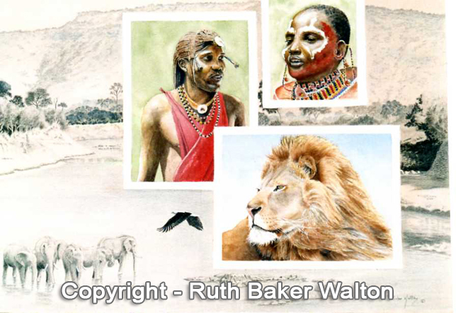 Portrait of the Mara Watercolour by Ruth Baker Walton
